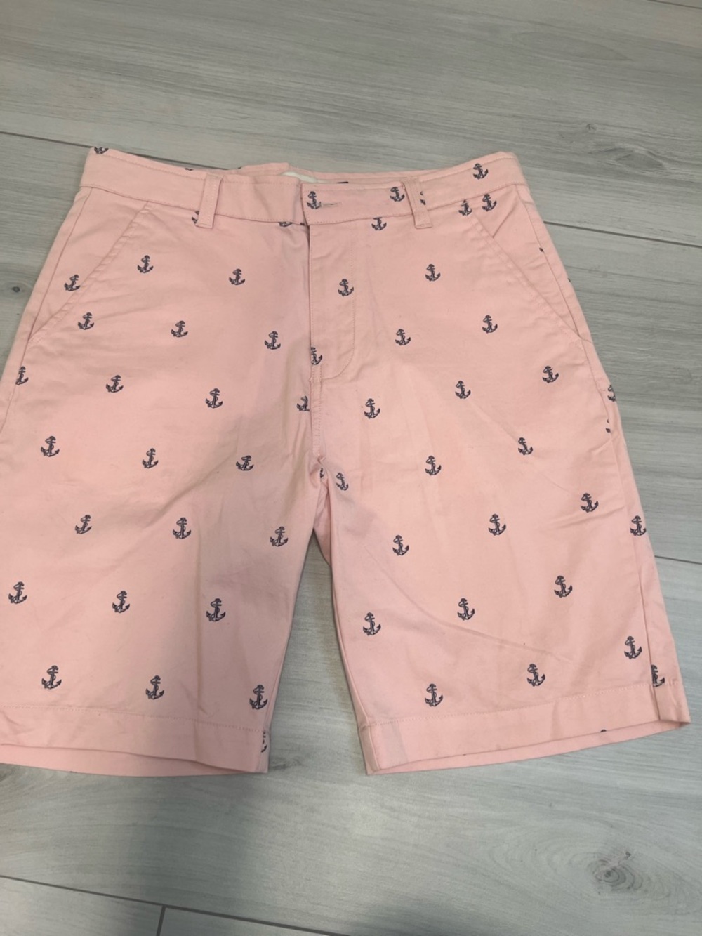 Men's Pink Navy Anchor Shorts Sz 32 Nautical Preppy Summer Resortwear Vacation